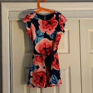 Gymboree Navy and Pink Floral Dress size S (5-6)